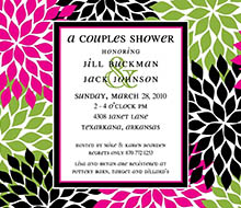 Contemporary Floral Printable Invitation - Pink Lime